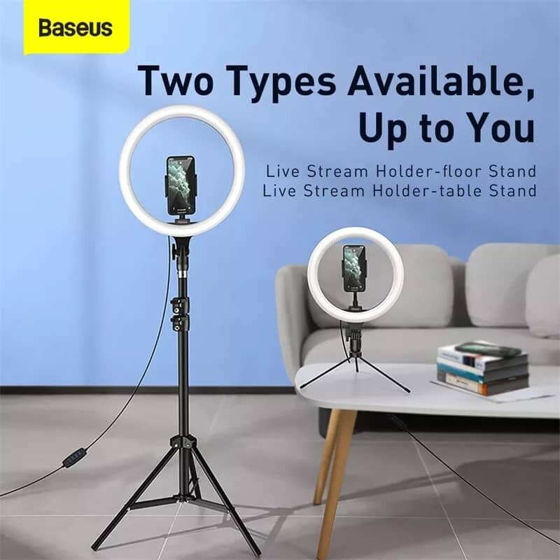 Hot Sales [ Local Ready Stocks ] Baseus Live Stream Holder-floor Stand with 12-inch Ring Light Lampu Lingkar Social Media Video