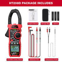 【From Selangor】HABOTEST HT208 Clamp Meter Multimeter AC Direct Current Voltage Current Temperature Diode Continuity NCV Test Multifunctional Multimeter