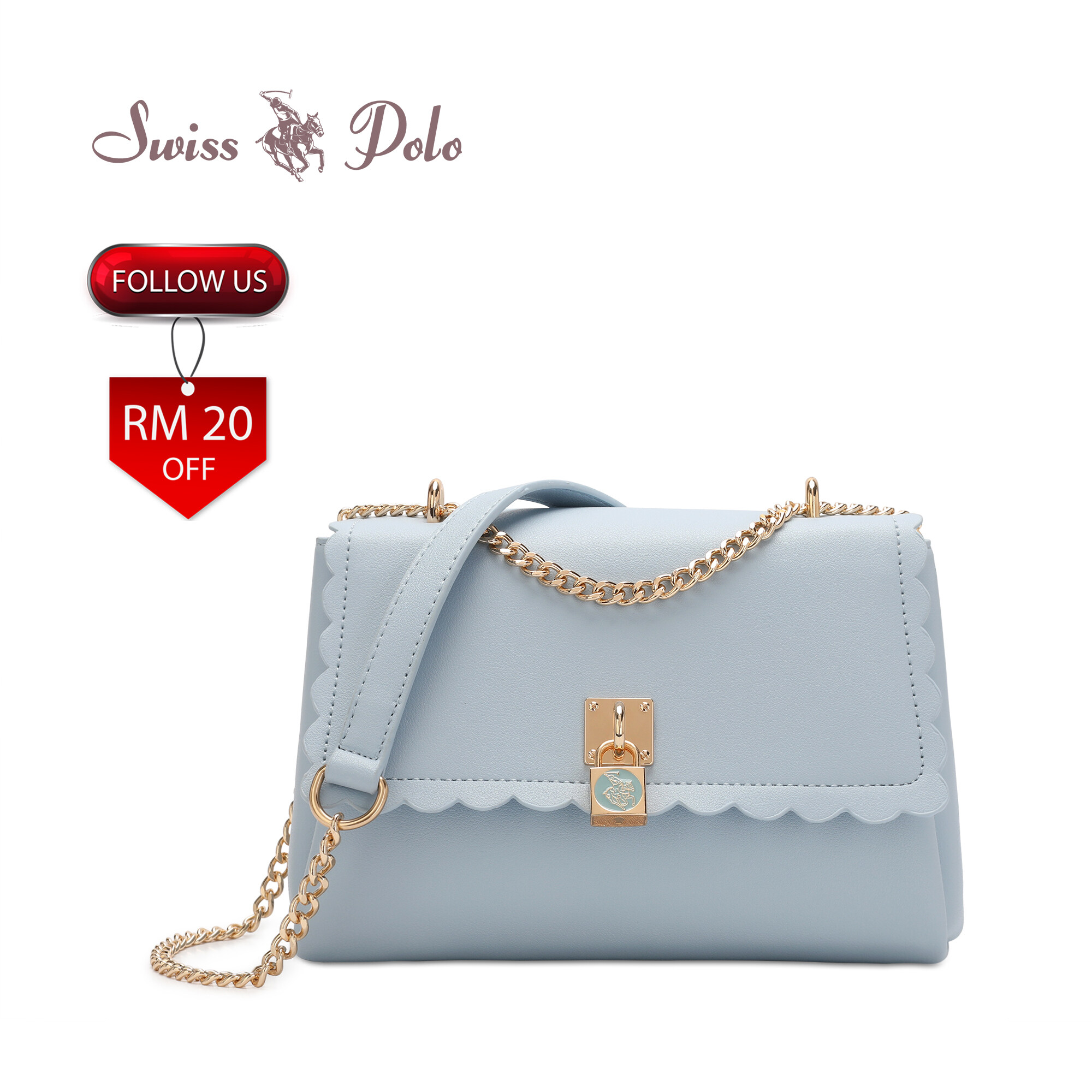 SWISS POLO Ladies Chain Sling Bag HFN 2601-3 BLUE