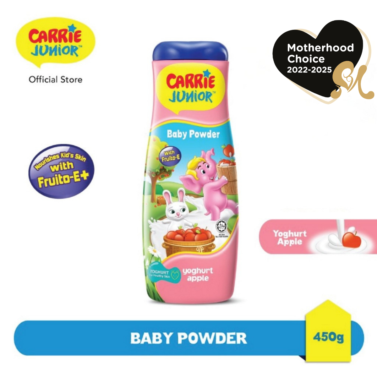 CARRIE JUNIOR Baby Powder - Yoghurt Apple Gentle on Kids Skin / Body Powder / Soothing / Skin Protection / Body Absorbent