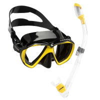 Cressi RANGER DRY Snorkeling set Diving Mask Dry Snorkel Snorkeling Mask Silicone Skirt Tempered Glass lense Diving Glass for Adults