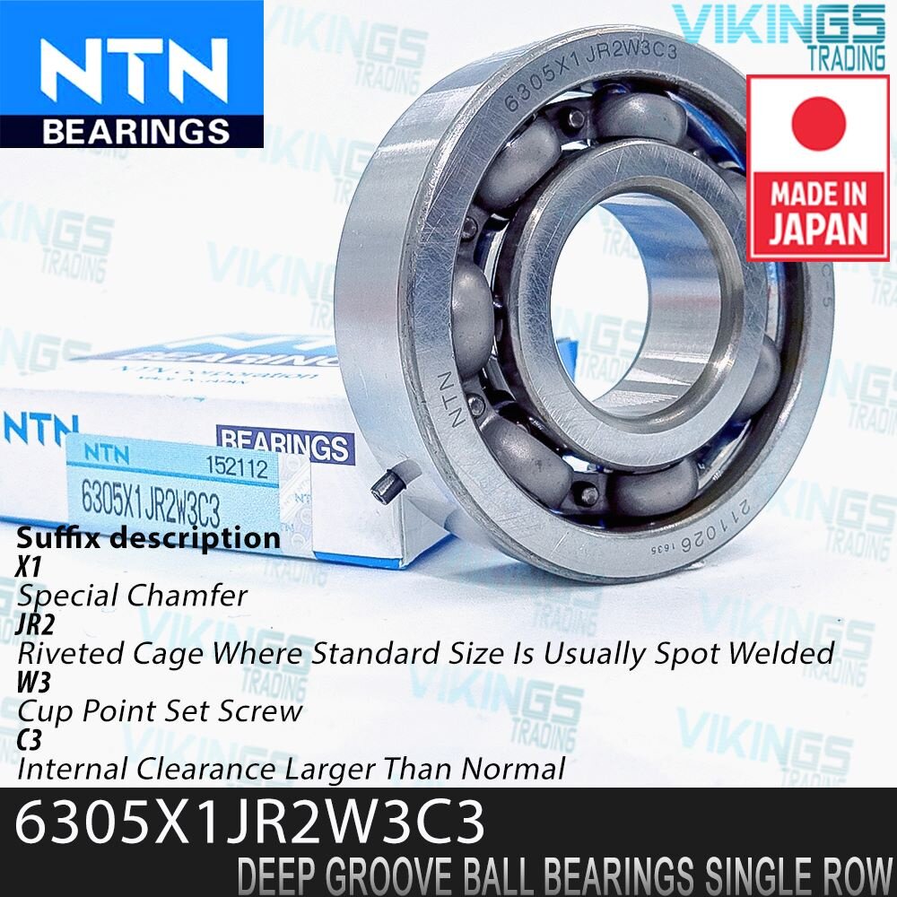 DIJAMIN JAPAN NTNT!! 6305C3 6305 C3 SPECIAL CHAMFER DEEP GROOVE BALL BEARING SINGLE ROW JAPAN
