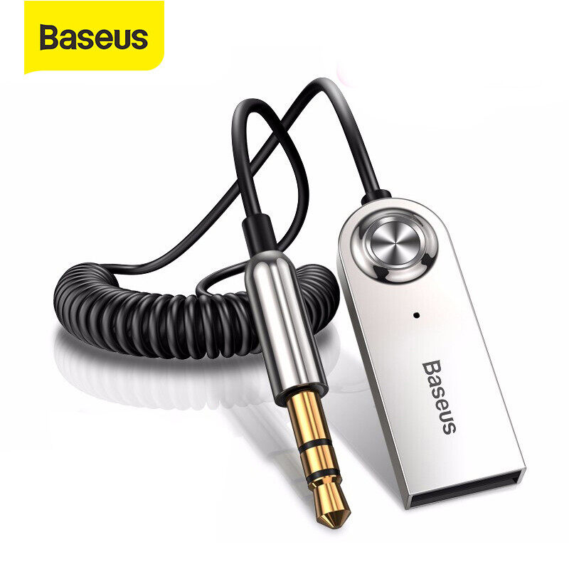Baseus AUX 3.5mm cáp truyền âm thanh Bộ phát bluetooth không dây đầu nhận bluetooth 5.0 Bộ chuyển đổi Bluetooth xe ô tô