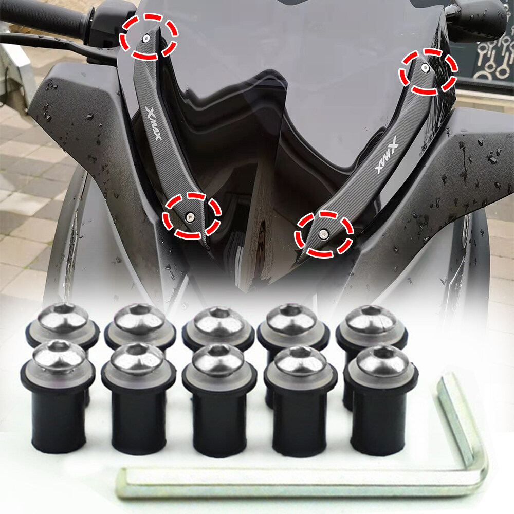 10pcs M5 16mm Kính Chắn Gió Xe Máy đai ốc bu lông vít Fastener Kit