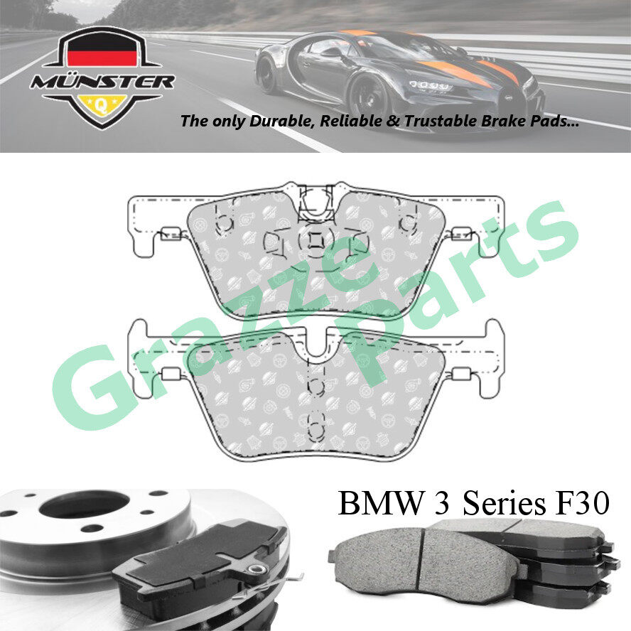 Münster Disc Brake Pad Rear for BMW 3 Series F30 320i 2.0 14'-16' N20B20A B48B20A 328i GT 2.0 2012-2