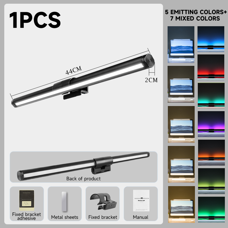 CANMEIJIA Monitor Light Bar Dimmable USB Table Lights Tube 5W 44CM Led Reading Lamp Eye Protection RGB Backlight For Computer PC Screen Hanging Lighting Clip lamps