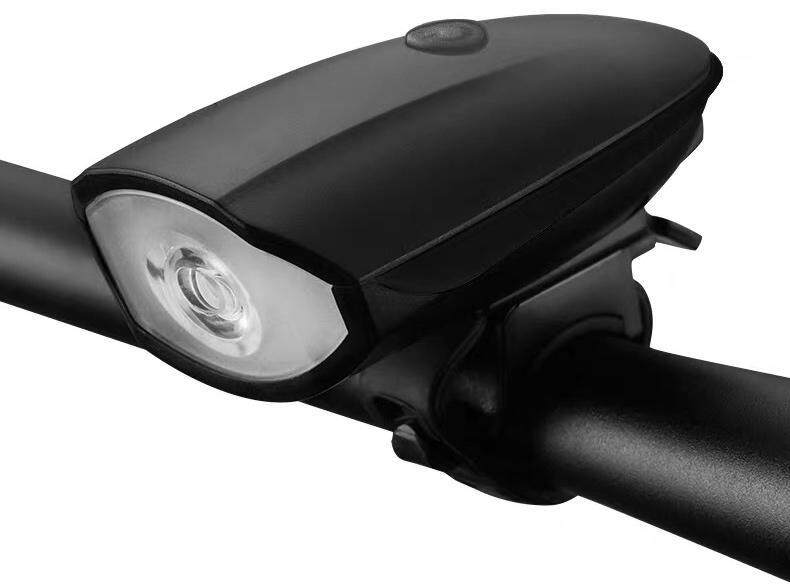 (Ready Stock) USB Rechargeable Bicycle Front Headlight With 3 Light Modes LED 5 Sounds Siren Lampu Basikal 自行车前灯带喇叭