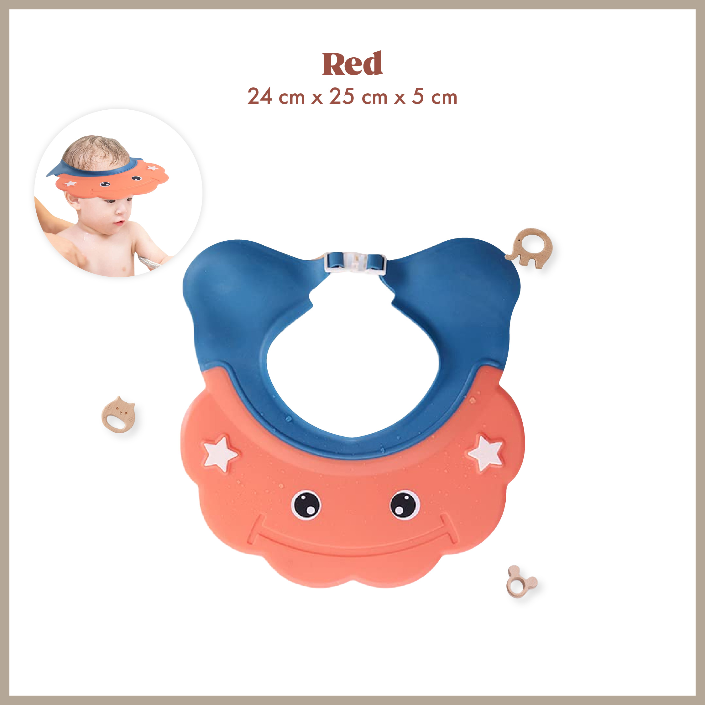 Day One 🍃 Baby Shower Bathing Protect Soft Cap Hat baby Shower Cap Bath Head Cover Topi Mandi Bayi