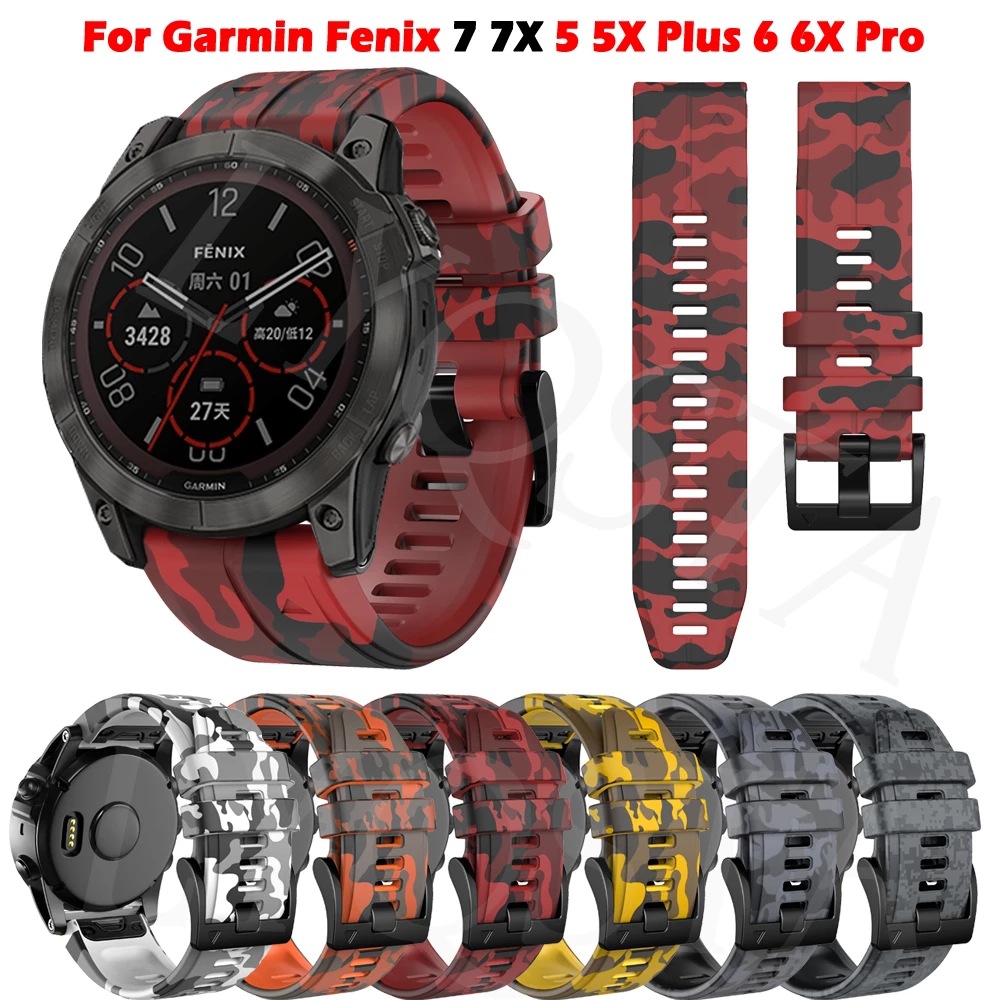 [EE utility]22 26mm Camouflage Printed Silicone Strap Suitable for Jiaming Fenix 7X 7 6X 6 Women Watches