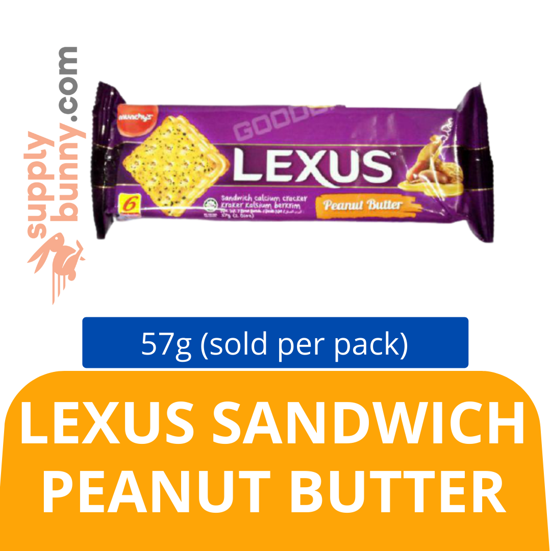 Lexus – Sandwich Peanut Butter 57g (sold per pack) 奶油花生夹心餅乾 PJ Grocer Biskut Lexus Mentega Kacang
