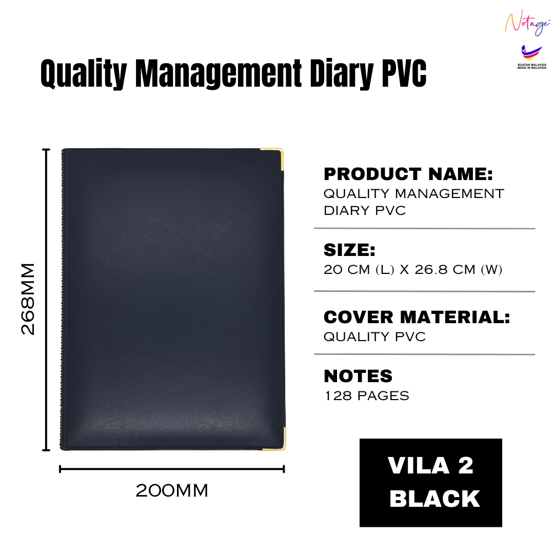 Diari Pengurusan 2027 Kulit Keras PVC Perancangan Perniagaan Diari Jurnal Buku Catatan Harian Kalendar Malaysia / 2026 Management Diary Hard PVC Cover Business Planning Diary Journal Daily Notebook Malaysian Calendar Large Journal Notebook MD