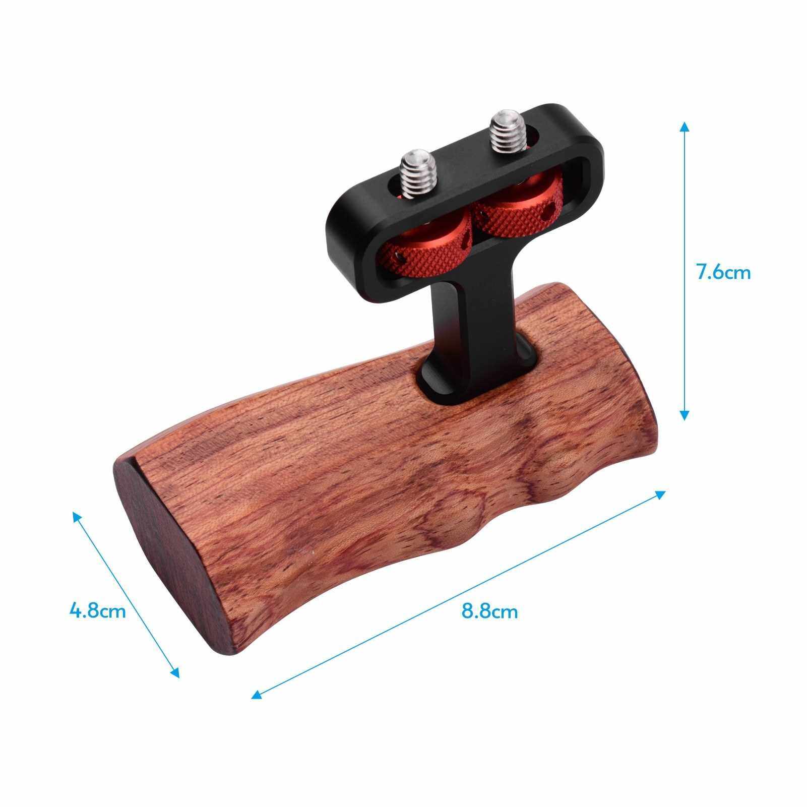 Universal Camera Cage Wooden Handle Side Hand Grip with 1/4 Inch Screw