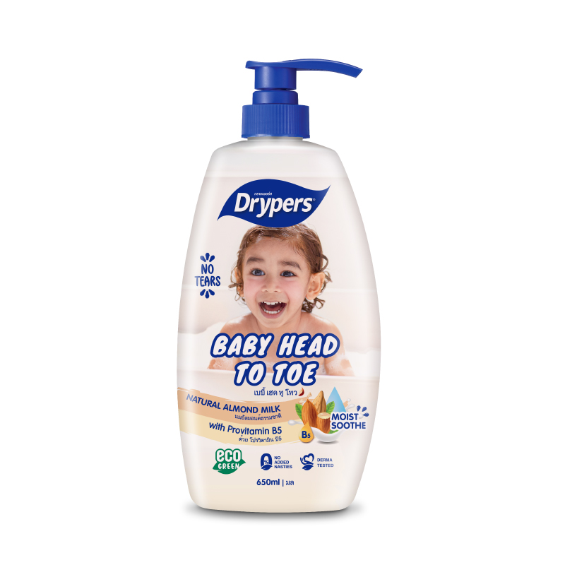 Drypers Baby Head To Toe (N.ALMOND MILK) 650ml