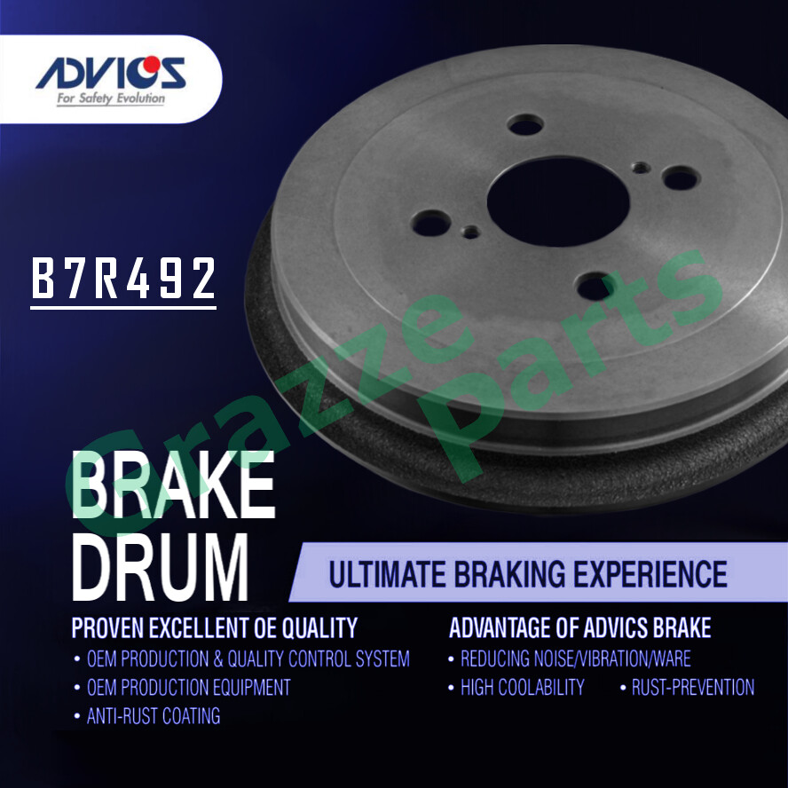 (1pc) Advics Aisin Disc Brake Drum Rear B7R492 for Nissan Sentra N16