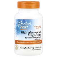 Doctors Best High Absorption Magnesium Glycinate 200 mg 120 / 240 Tablets