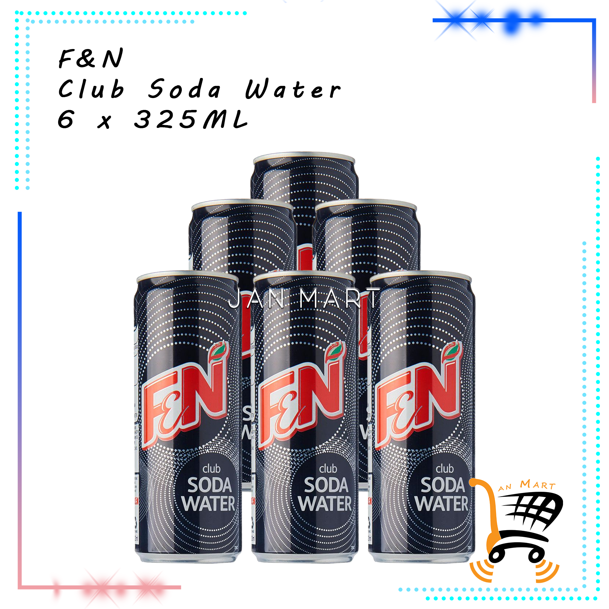 F&N Club Soda Water 6 x 325ML