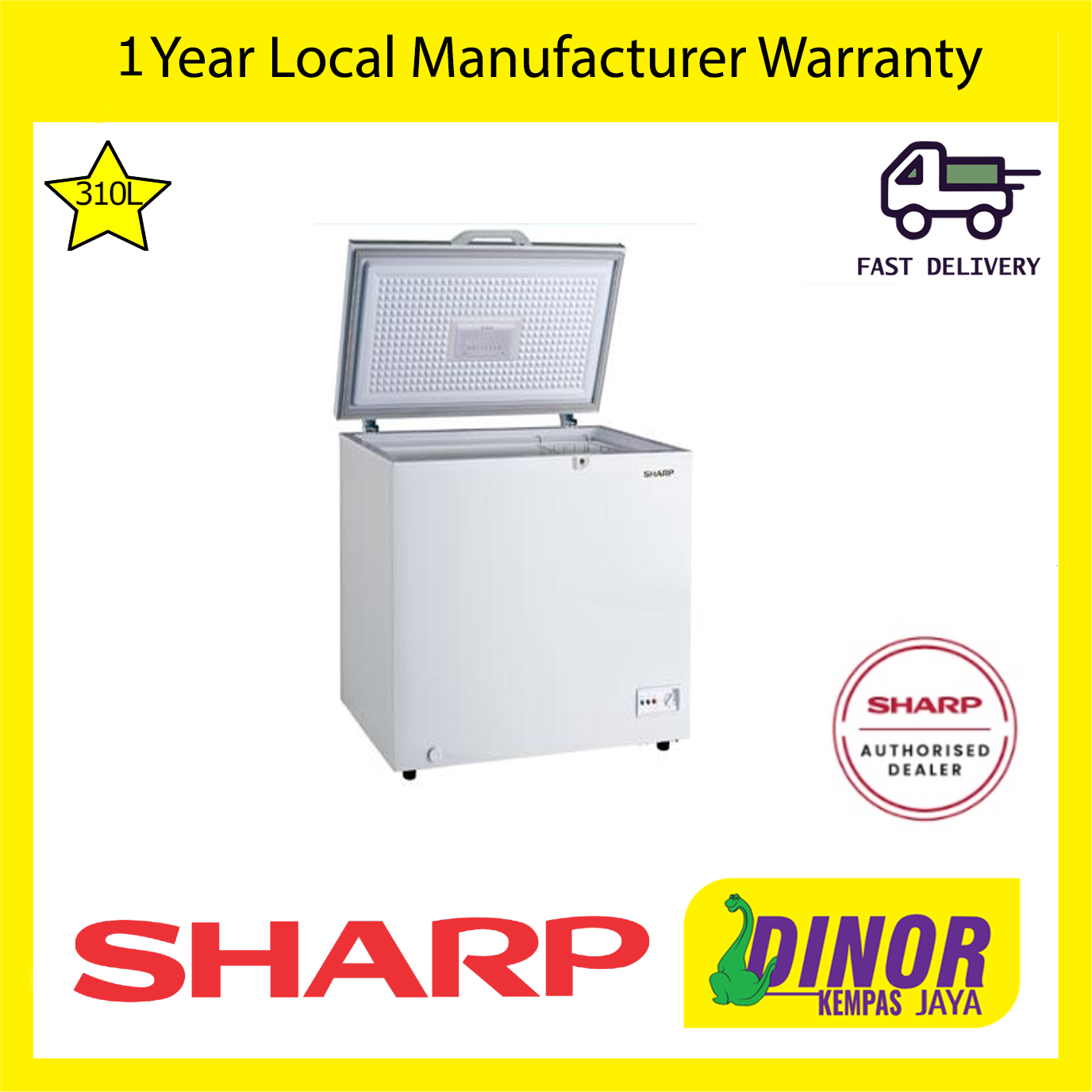 Sharp 310L Chest Freezer SJC318 / SJC-318