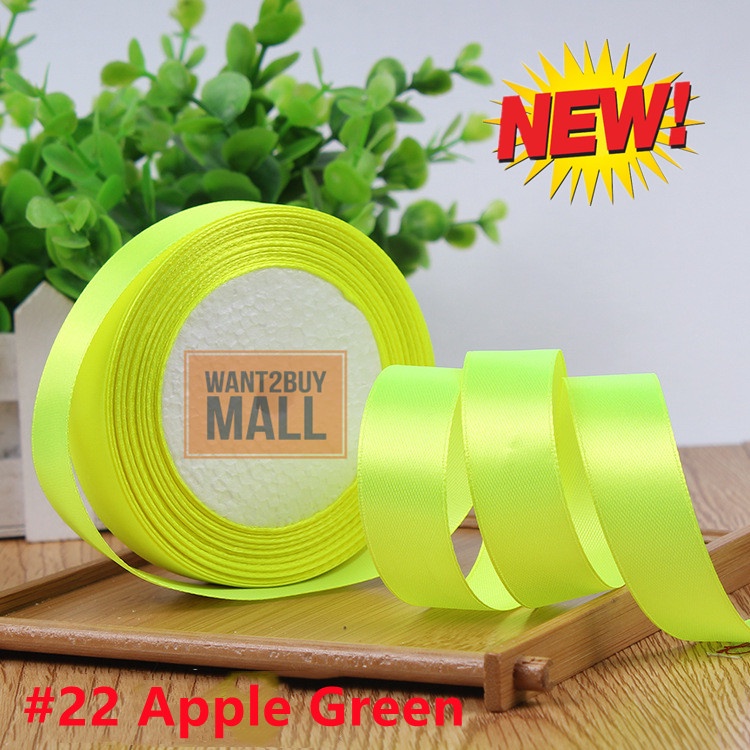 🇲🇾 2CM (22M) DIY Bow Craft Satin Ribbon Flower Wrapping Webbing Decoration Packaging Gift Lace Hadiah Riben Kain 彩丝带