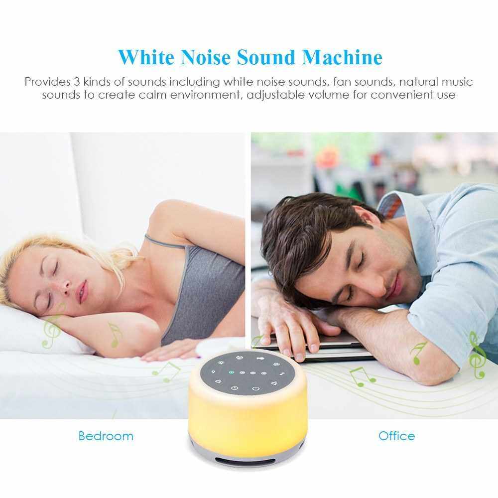 People's Choice White Noise Sound Machine with Mood Light Natural Sounds & Music for Sleeping Rechargeable Natural Sound Machine Playback Memory & Timing Sleep Therapy for Babyroom Bedroom Office (Standard)
