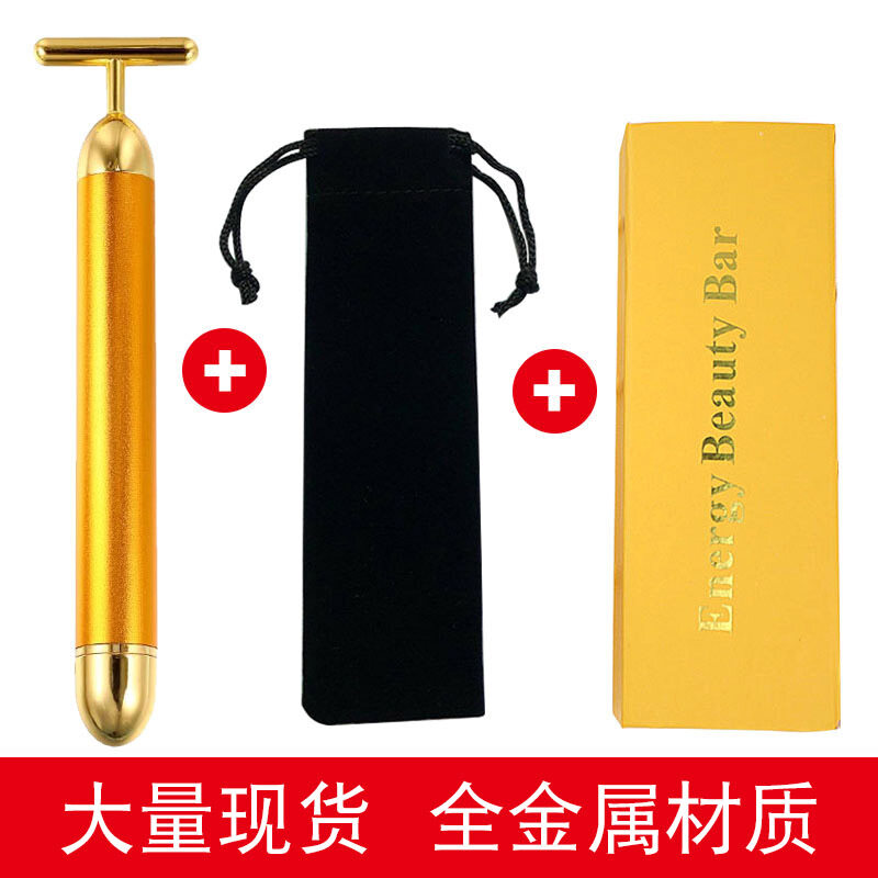 24K Energy Gold T Bar (included box) Face Lifter Slimming Massager Japan Beauty Bar
