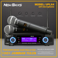 NEW BAXS UPLX4 Wireless Microphone Dual Microphone Adjustable Microphone Frequency Receiving Distance 100 Meters Good Sound Collection Metal Production
