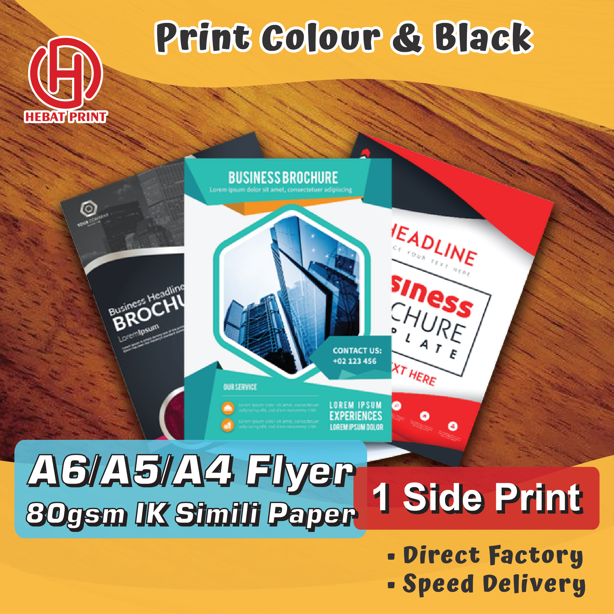 Customize Digital Print A4 Size Flyer / Brochure / Leaflet / Poster / 80gsm IK Simili Paper