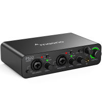 MAONO PS22 USB Audio interface for PC with 60 dB Pro-preamp Dual USB interface for PC&Smartphone Routing Software for Home Recording Music Production Guitar Podcast Streaming