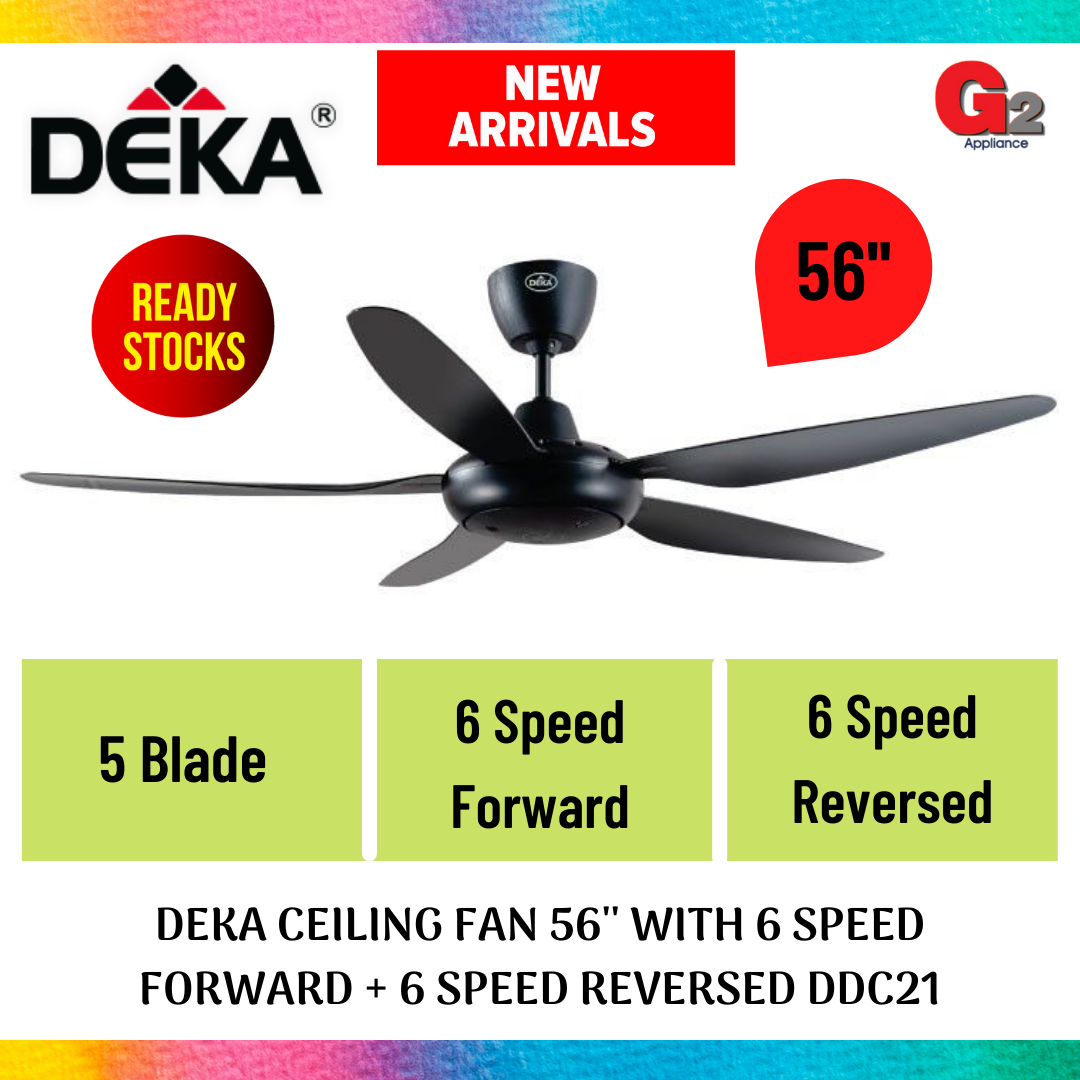 DEKA CEILING FAN 56\'\' WITH 6 SPEED FORWARD + 6 SPEED REVERSED DDC21 - ORIGINAL WARRANTY DEKA MALAYSIA