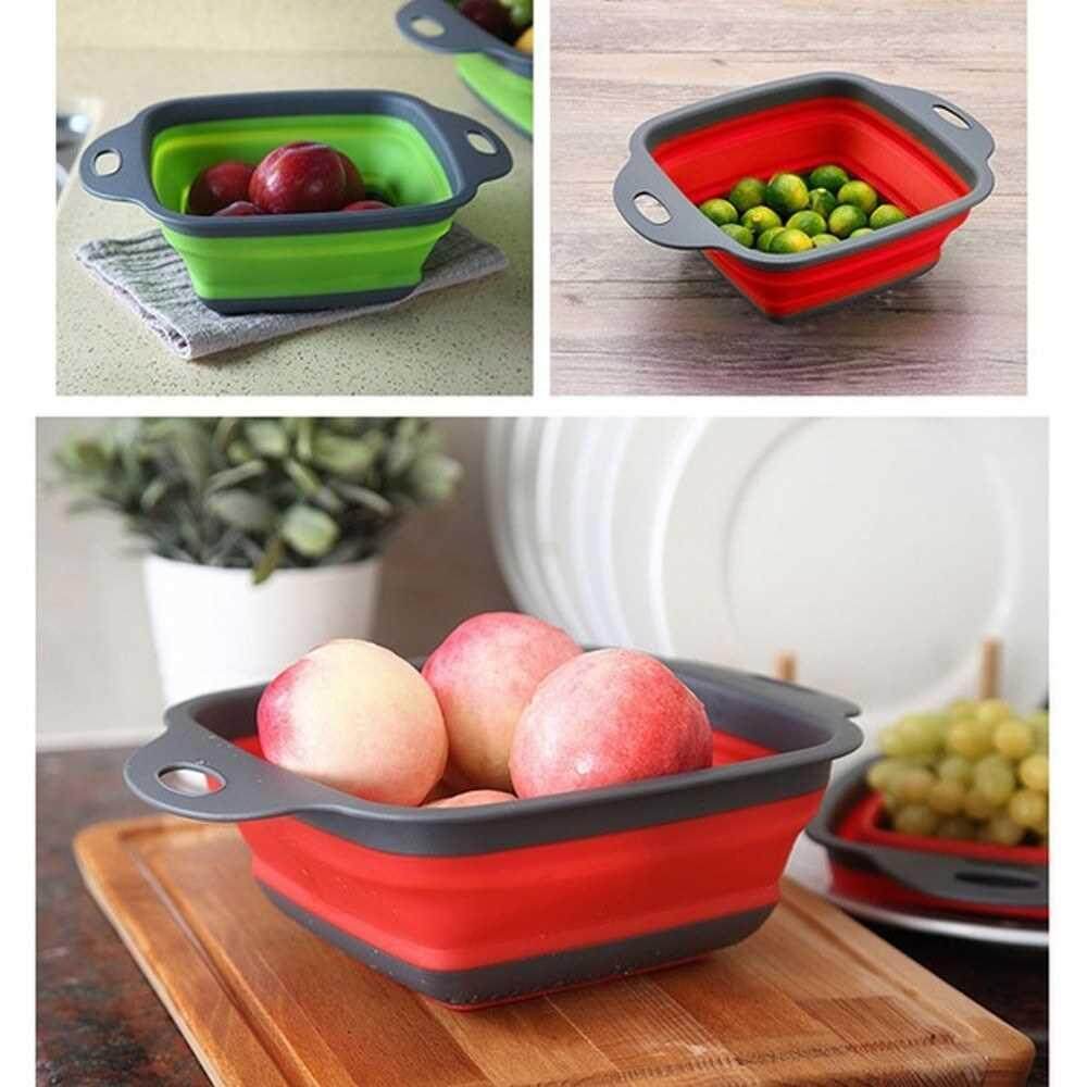 Collapsible Stretch Storage Vegetable Fruits Basket (red1)
