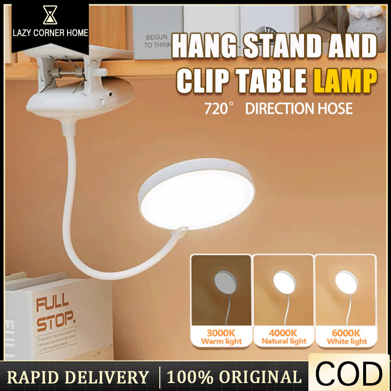 New LED Clip Table Lamp Study 3 Modes Touch USB Plug-in LED Lamp Reading Desk Lamp USB Table Light 夹子灯