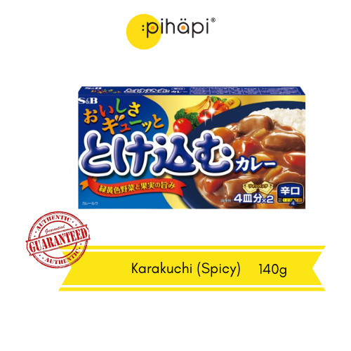[IMPORTED FROM JAPAN] 140g S&B Torokeru Oishisa Tokekomu Curry Karakuchi /Instant Japanese Curry Mix (Spicy)