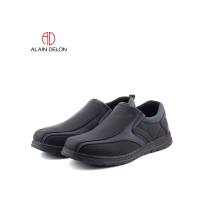 ALAIN DELON Mens Polyurethane Casual Shoes - Black-252302-MB1SV-1P