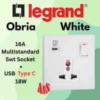 (NEW) OBRIA White 13A Switch Socket 1 2 3 4 Gang 1Way 2Way USB Type A Type C Universal Multistandard Socket Dimmer Suis