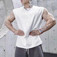 Mens Fitness Vest Muscle Sleeveless T-Shirt Workout Tank top Quicky-drying Tight Bodybuilding Singlet Muscle guys Gym Clothing