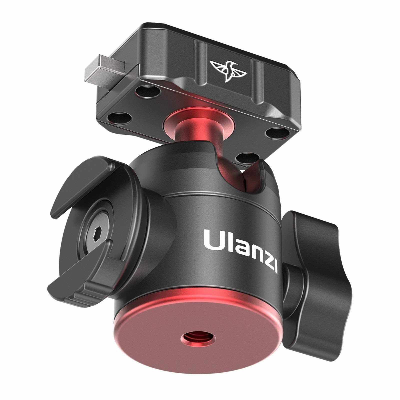 Ulanzi Mini Ball Head Mount Adapter 2KG Payload with Quick Release Plate Cold Shoe Mount Universal 1/4 Interface for Tripod Camera Mounting (Standard)