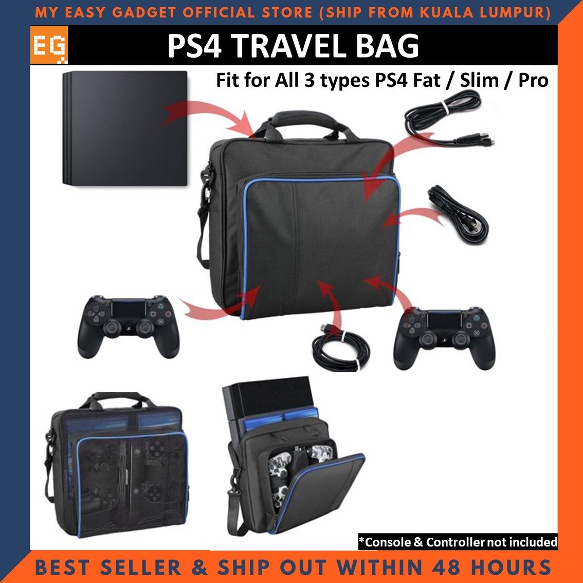PS4 PS5 Bag Canvas Carry Bag Case Protective Travel Storage Carry Handbag Outdoor Travel Waterproof Nylon Playstation 4 5