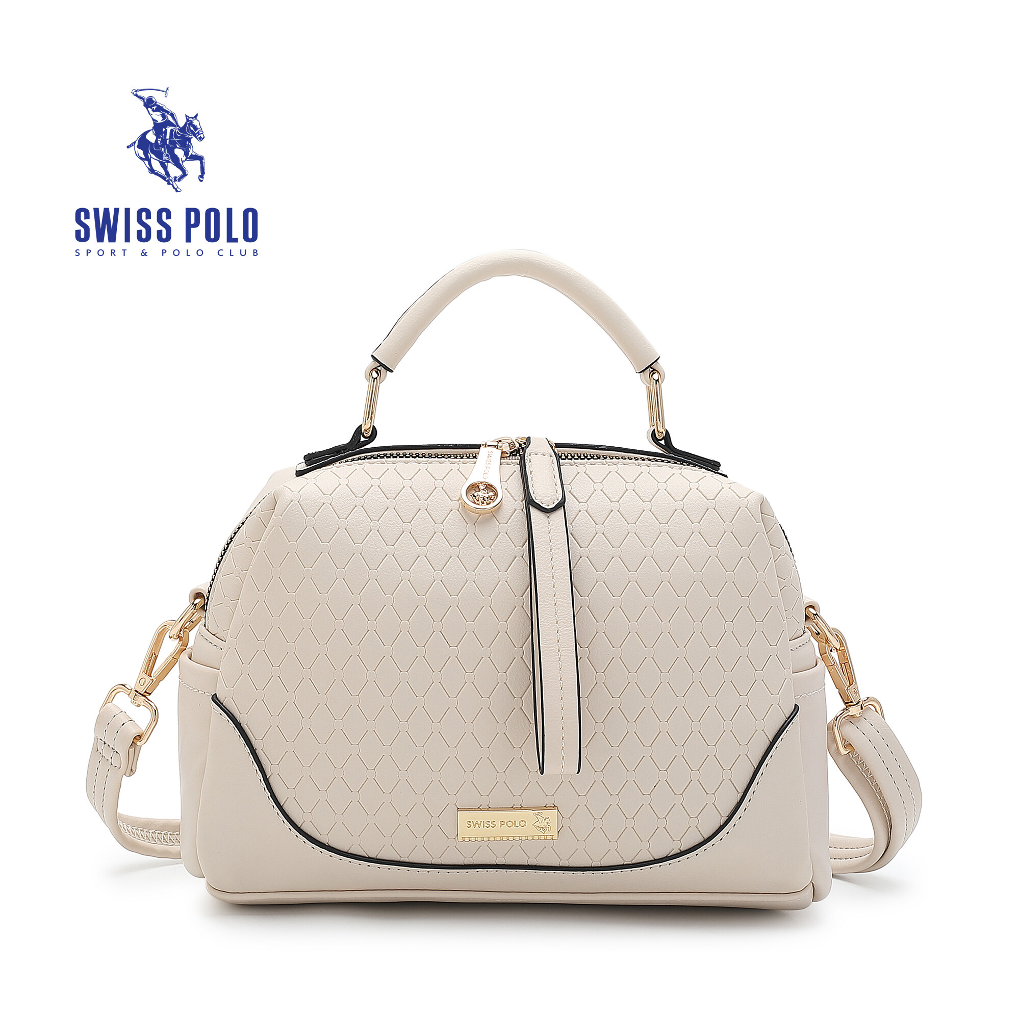 SWISS POLO Ladies Top Handle Sling Bag HHZ 6355-2 OFF WHITE