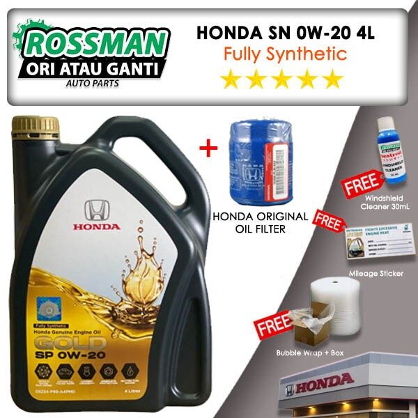 NEW PACK 2021 4 IN 1 ORIGINAL HONDA FULLY SYNTHETIC ENGINE OIL GOLD SP