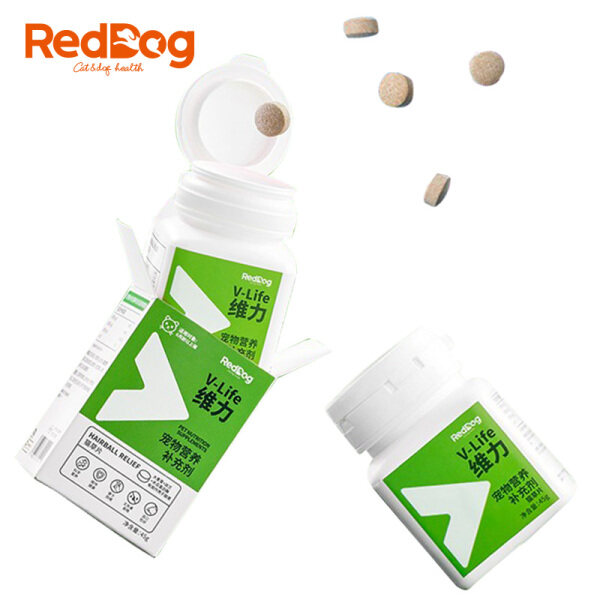 RedDog Hairball Relief Bổ sung dinh dưỡng Tăng cường thể chất Giảm bệnh tật cho mèo Giảm bệnh tật Mèo táo bón Mèo nôn mửa 45g