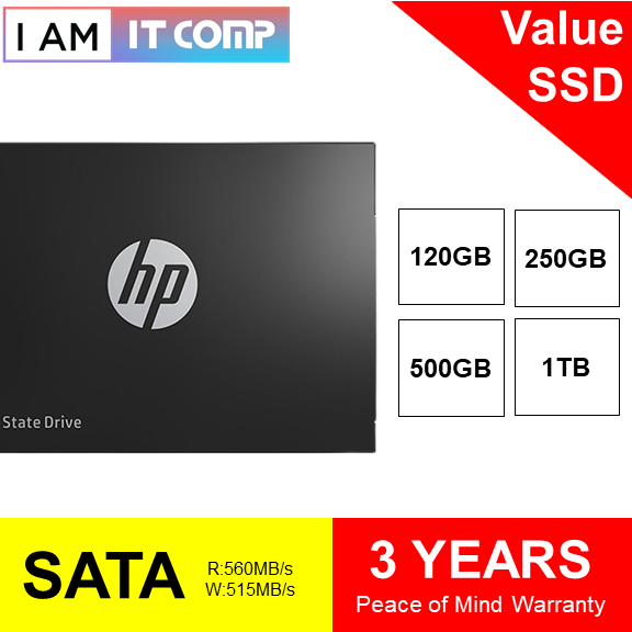 HP S700 2.5\'+String.fromCharCode(34)+\' SATA III 6.0Gb/s 3D NAND Internal Solid State Drive ( 120GB / 250GB / 500GB / 1TB ) - ( SSD )