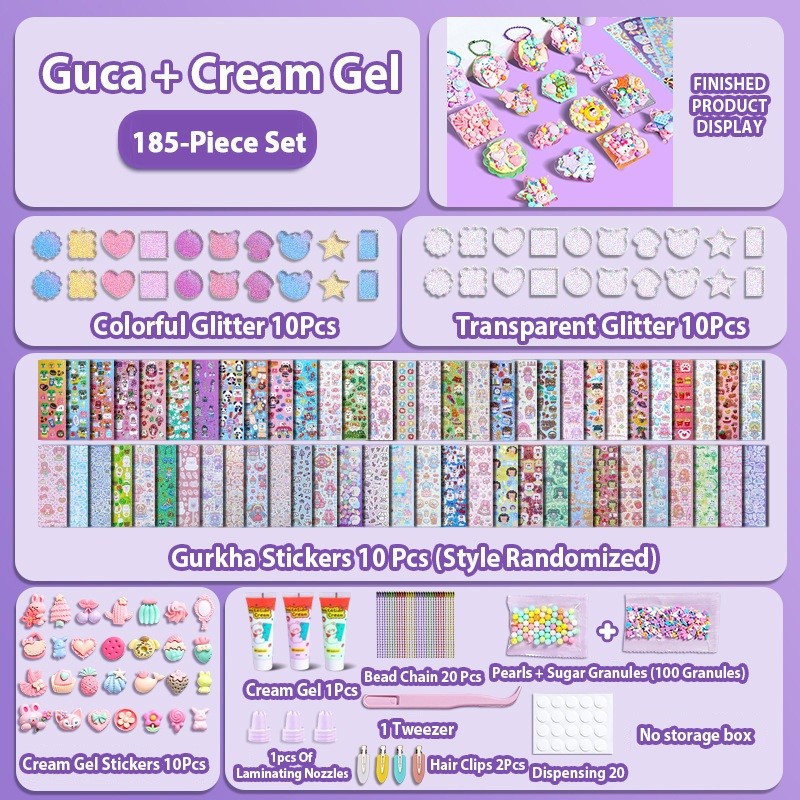 1008PCS Full Set CUCKOO Material Package Sticker Kids Keychain DIY Hand Tools Goo Card Guka Gift 咕卡 咕盘 贴纸 咕卡套装