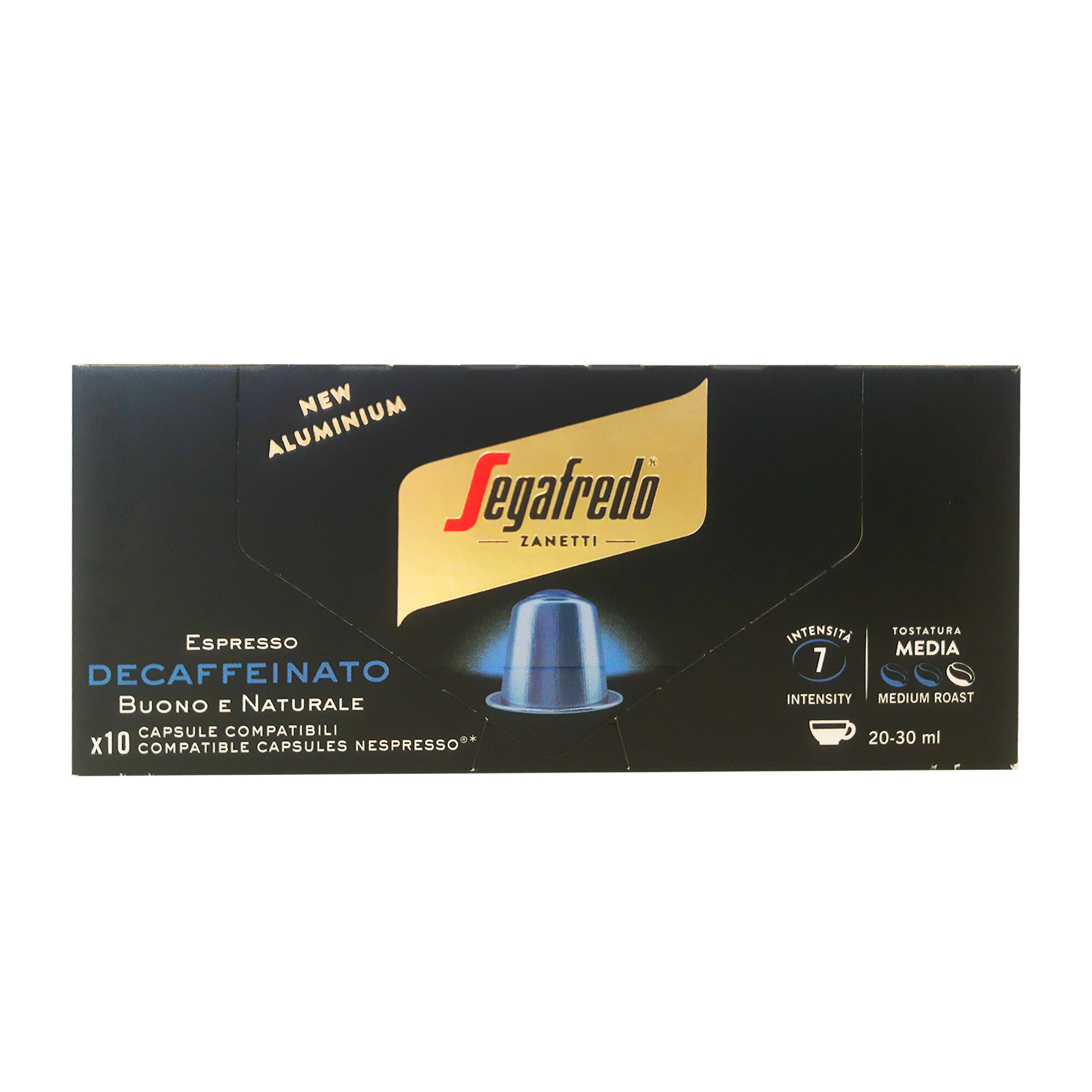 Segafredo DECAFFEINATO Aluminium Capsule (Nespresso Compatible)