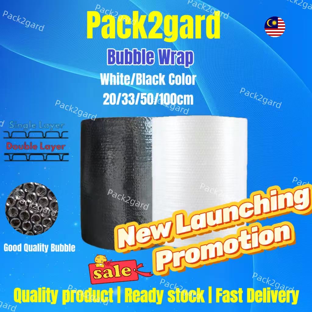 Pack2gard Bubble Wrap 100m Roll with Single or Double Layer - Multiple Sizes Available for Packaging Protection