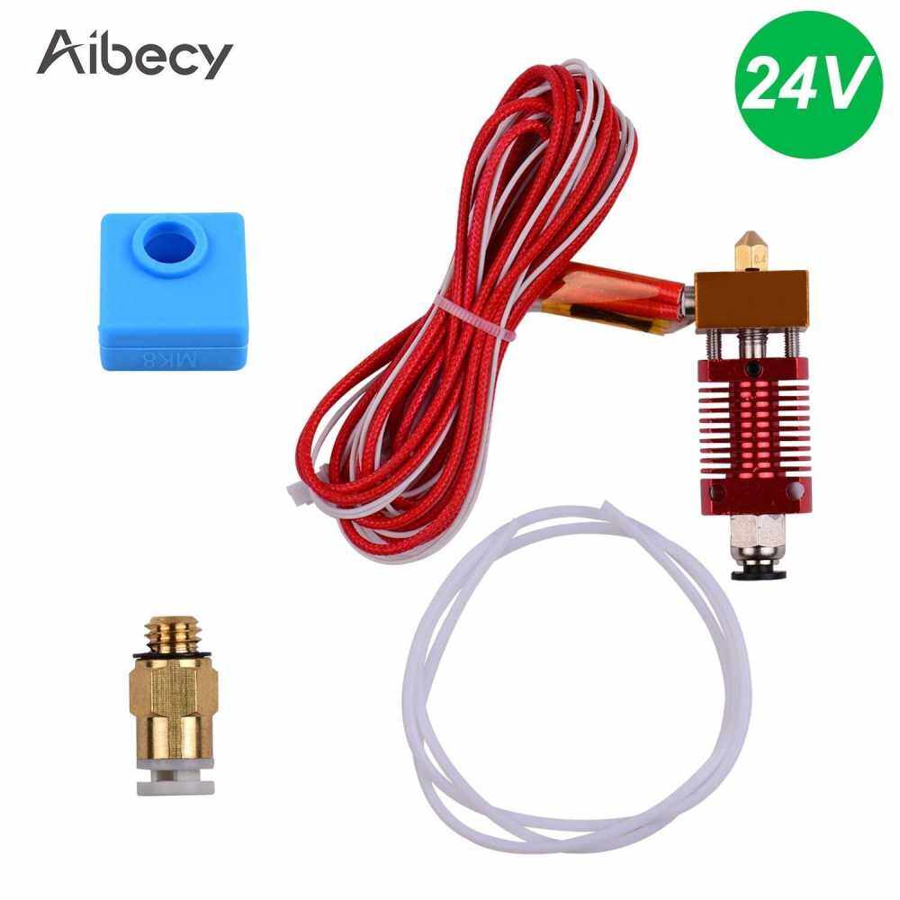 Aibecy Metal Hotend Extruder Kit with 0.4mm Nozzle Aluminum Heating Block Silicone Sock 12/24V 40W Compatible with Creality CR-10 CR-10S Ender 3 Ender 3 Pro 3D Printer (24)