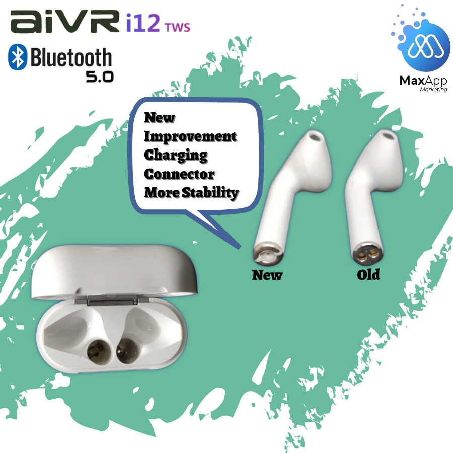 (Ready Stock) Original aiVR TWS i12 Bluetooth Headphones True Wireless Earphone Wireless Touch Control Earbuds Headset