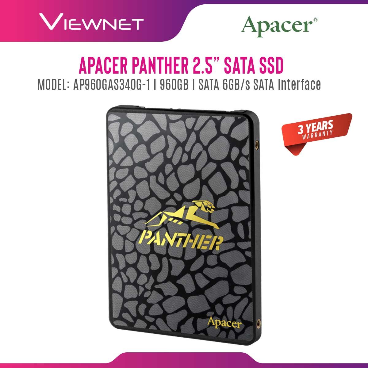 Apacer AS340 Panther (120GB/240GB/480GB/960GB) & AS350X (128GB/256GB/512GB/1TB) 2.5