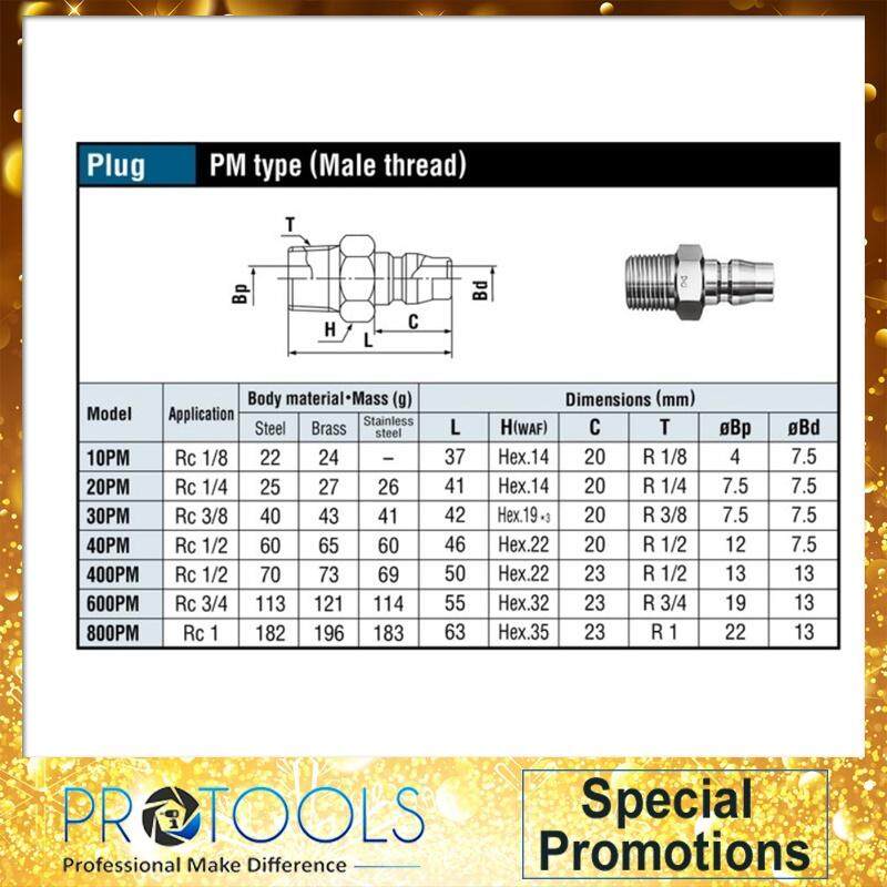 NITTO 20PM Air Coupling Compressor Socket Quick Coupler Connector(MAKE ...