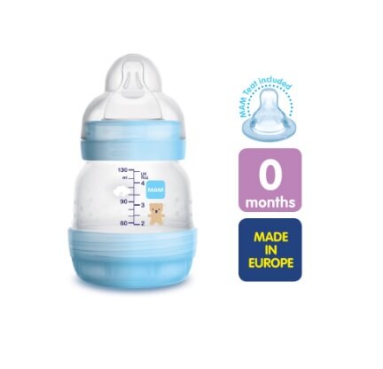 MAM Easy Start Anti Colic Bottle (130ml) with Extra Slow Flow Silicone Teat