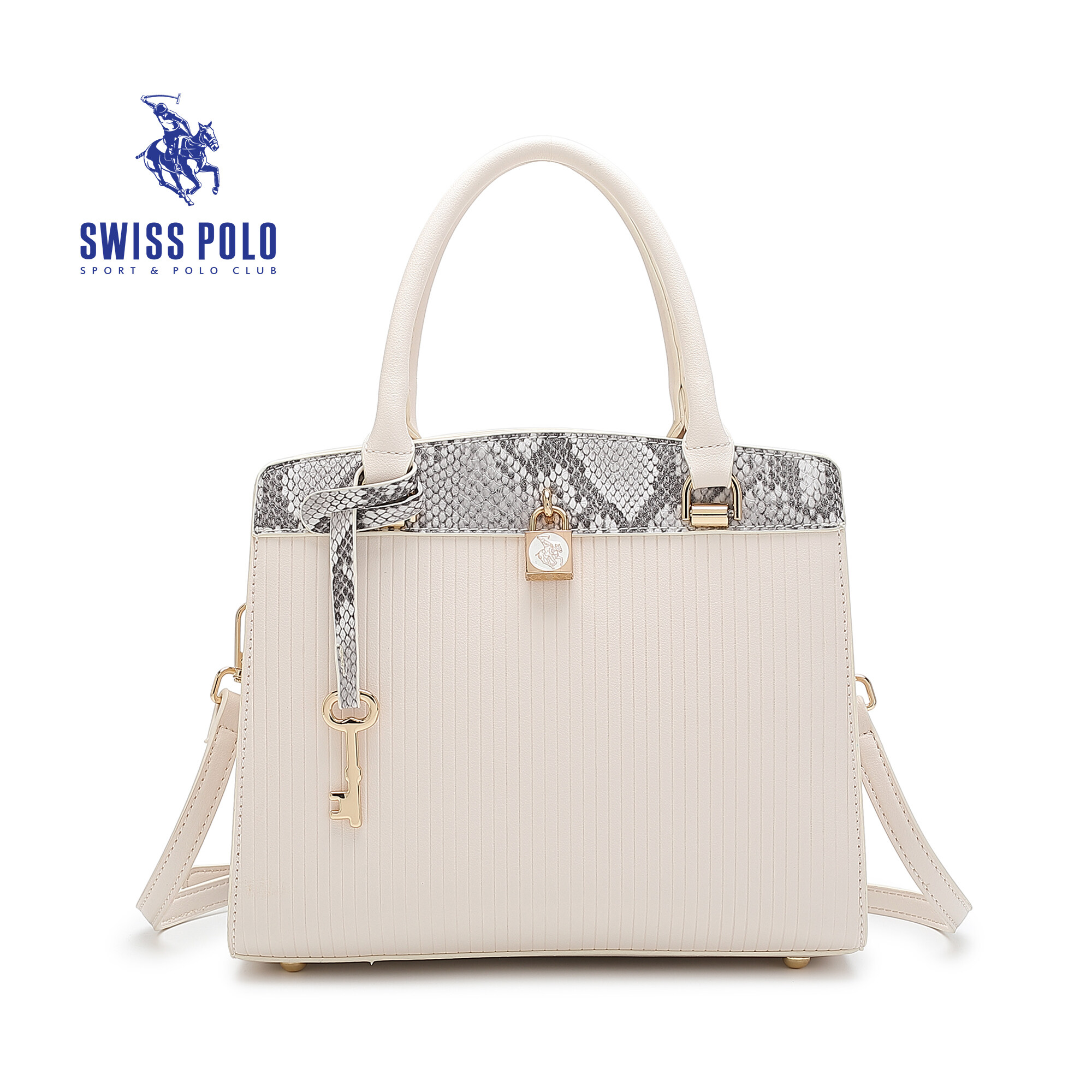 SWISS POLO Ladies Top Handle Sling Bag HHG 3175-2 OFF WHITE