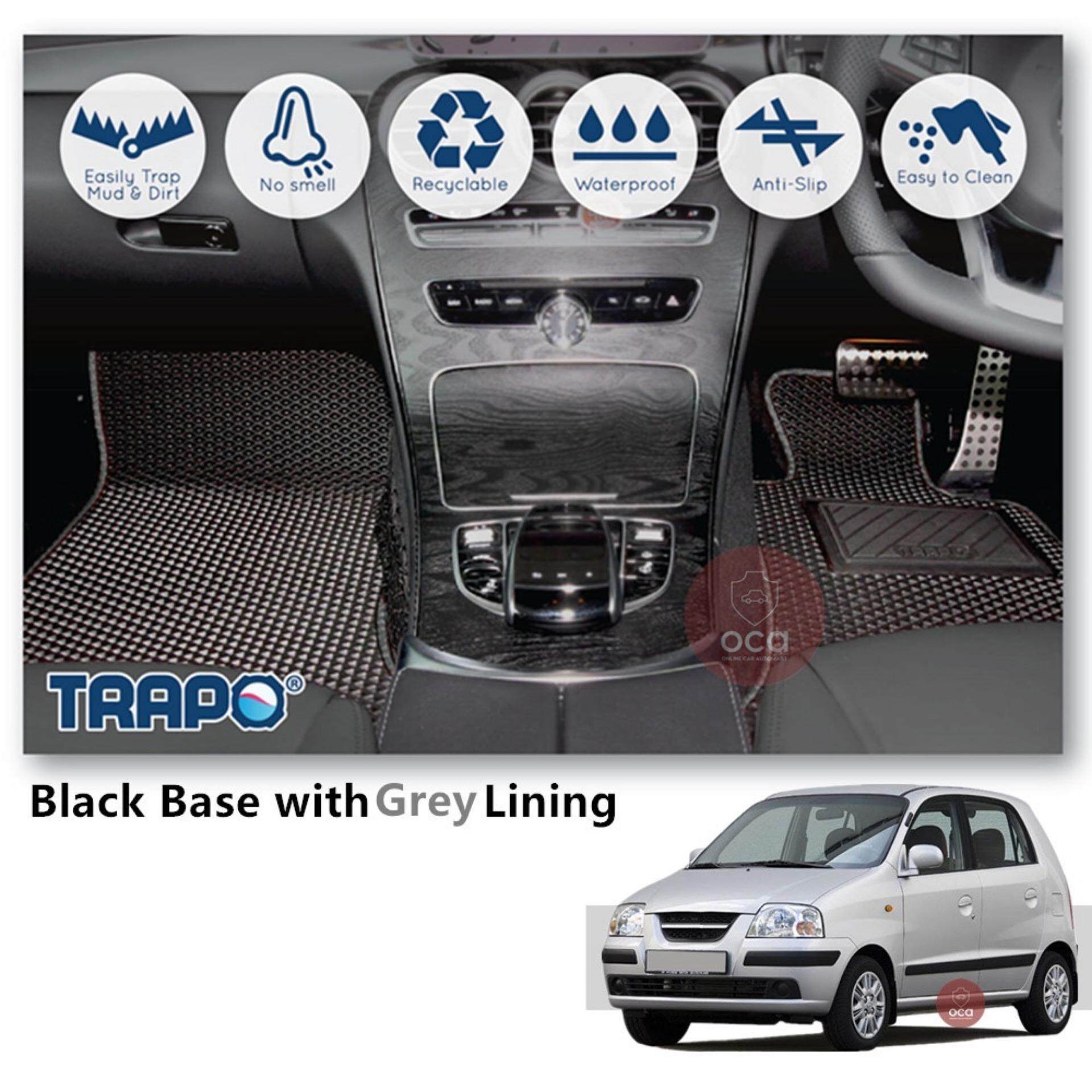 TRAPO Customize Car Floor Mat for Hyundai Atos (1997-2007)(Black Base with Red Lining,Grey Lining,Blue Lining,Black Lining) Choose The Colour In Colour Family